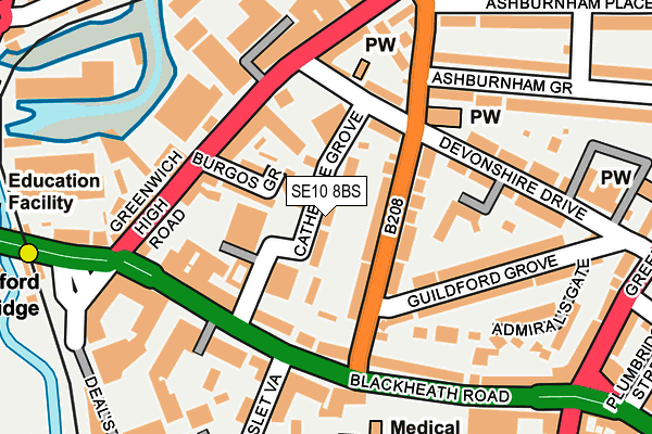 SE10 8BS map - OS OpenMap – Local (Ordnance Survey)