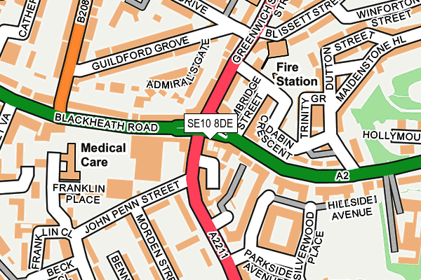 SE10 8DE map - OS OpenMap – Local (Ordnance Survey)