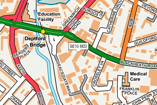SE10 8ED map - OS OpenMap – Local (Ordnance Survey)