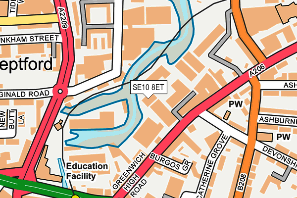 SE10 8ET map - OS OpenMap – Local (Ordnance Survey)