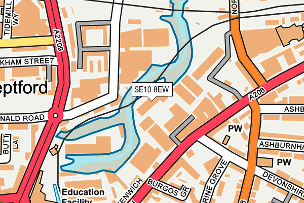SE10 8EW map - OS OpenMap – Local (Ordnance Survey)