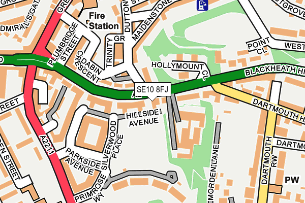 SE10 8FJ map - OS OpenMap – Local (Ordnance Survey)