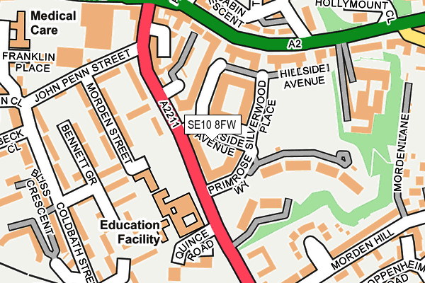 SE10 8FW map - OS OpenMap – Local (Ordnance Survey)