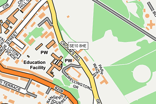 SE10 8HE map - OS OpenMap – Local (Ordnance Survey)
