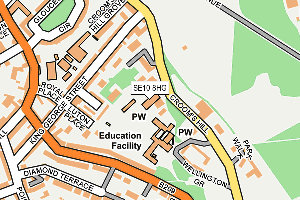 SE10 8HG map - OS OpenMap – Local (Ordnance Survey)