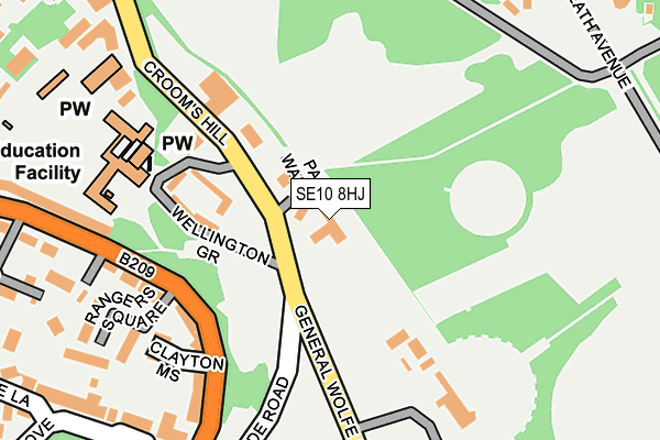 SE10 8HJ map - OS OpenMap – Local (Ordnance Survey)