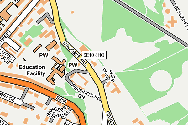 SE10 8HQ map - OS OpenMap – Local (Ordnance Survey)