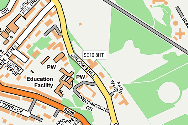 SE10 8HT map - OS OpenMap – Local (Ordnance Survey)
