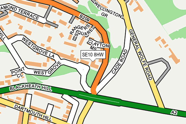 SE10 8HW map - OS OpenMap – Local (Ordnance Survey)
