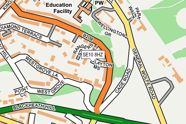 SE10 8HZ map - OS OpenMap – Local (Ordnance Survey)