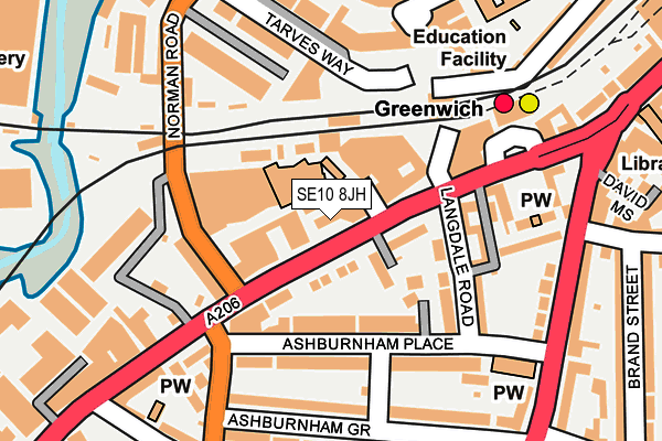 SE10 8JH map - OS OpenMap – Local (Ordnance Survey)