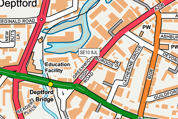 SE10 8JL map - OS OpenMap – Local (Ordnance Survey)