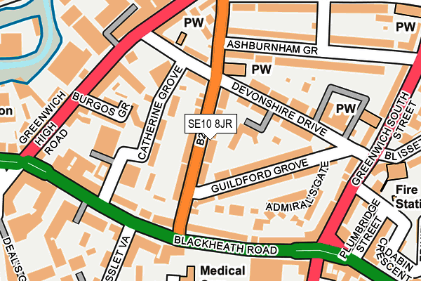 SE10 8JR map - OS OpenMap – Local (Ordnance Survey)