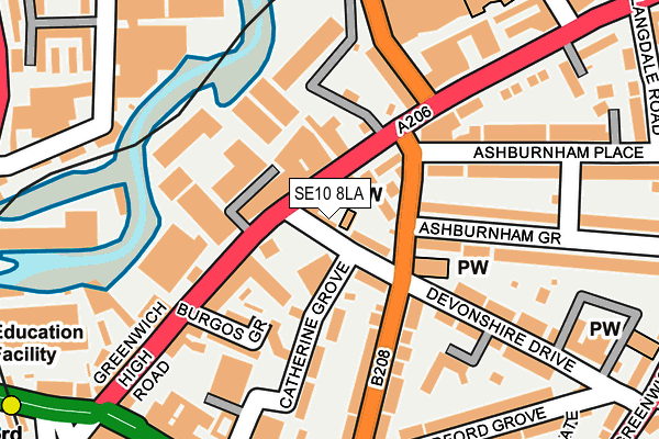 SE10 8LA map - OS OpenMap – Local (Ordnance Survey)