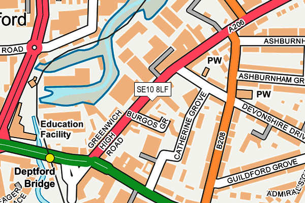 SE10 8LF map - OS OpenMap – Local (Ordnance Survey)
