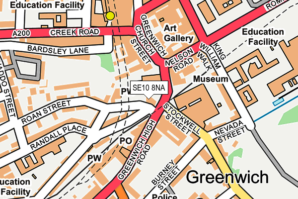 SE10 8NA map - OS OpenMap – Local (Ordnance Survey)