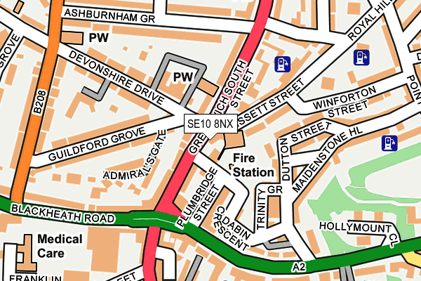 SE10 8NX map - OS OpenMap – Local (Ordnance Survey)