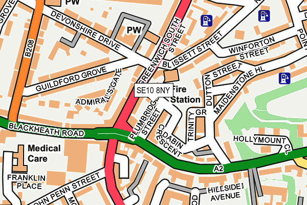SE10 8NY map - OS OpenMap – Local (Ordnance Survey)