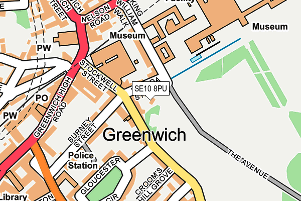 SE10 8PU map - OS OpenMap – Local (Ordnance Survey)