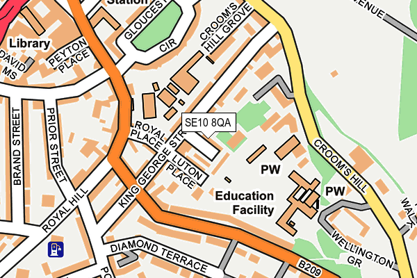 SE10 8QA map - OS OpenMap – Local (Ordnance Survey)
