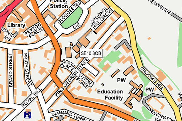 SE10 8QB map - OS OpenMap – Local (Ordnance Survey)