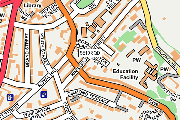 SE10 8QD map - OS OpenMap – Local (Ordnance Survey)