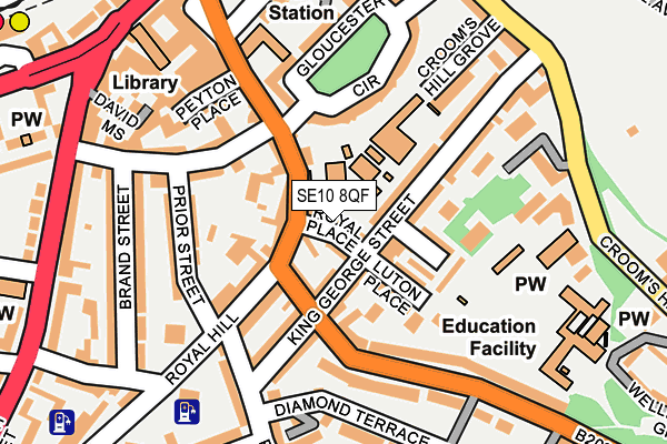 SE10 8QF map - OS OpenMap – Local (Ordnance Survey)