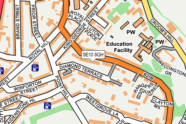 SE10 8QH map - OS OpenMap – Local (Ordnance Survey)