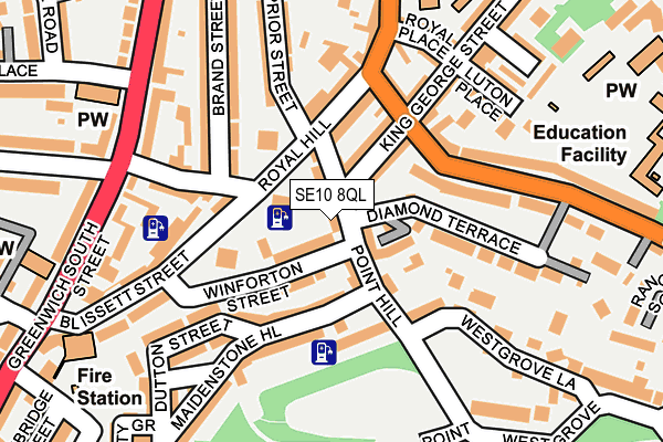 SE10 8QL map - OS OpenMap – Local (Ordnance Survey)