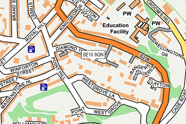 SE10 8QN map - OS OpenMap – Local (Ordnance Survey)