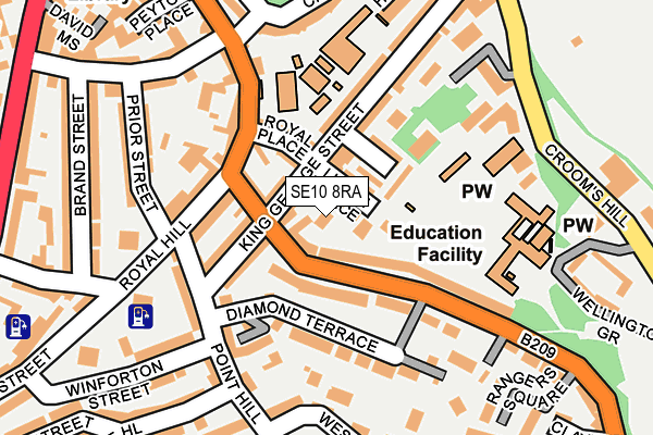 SE10 8RA map - OS OpenMap – Local (Ordnance Survey)