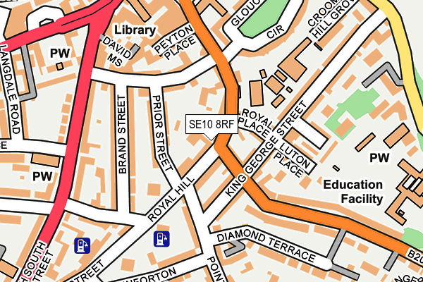 SE10 8RF map - OS OpenMap – Local (Ordnance Survey)