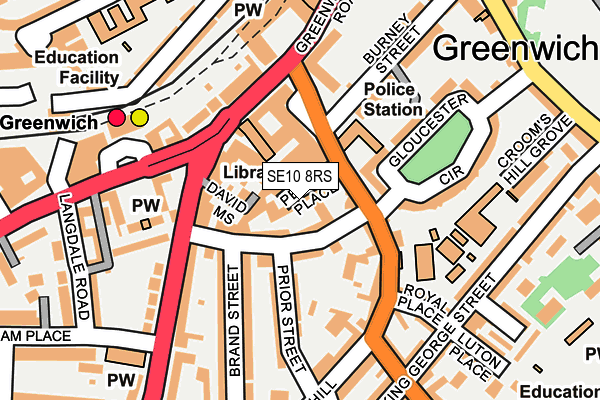 SE10 8RS map - OS OpenMap – Local (Ordnance Survey)