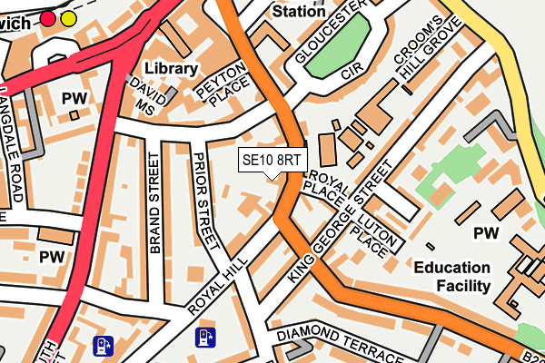 SE10 8RT map - OS OpenMap – Local (Ordnance Survey)