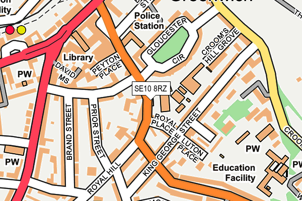 SE10 8RZ map - OS OpenMap – Local (Ordnance Survey)