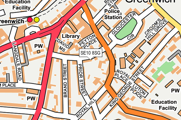 SE10 8SG map - OS OpenMap – Local (Ordnance Survey)