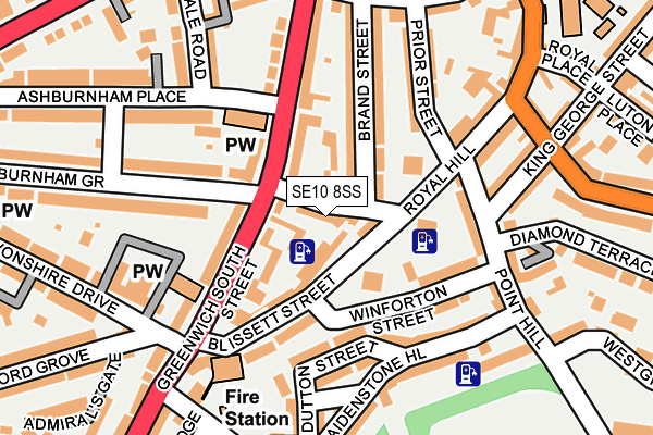 SE10 8SS map - OS OpenMap – Local (Ordnance Survey)