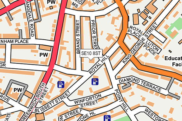 SE10 8ST map - OS OpenMap – Local (Ordnance Survey)