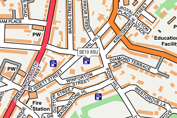 SE10 8SU map - OS OpenMap – Local (Ordnance Survey)