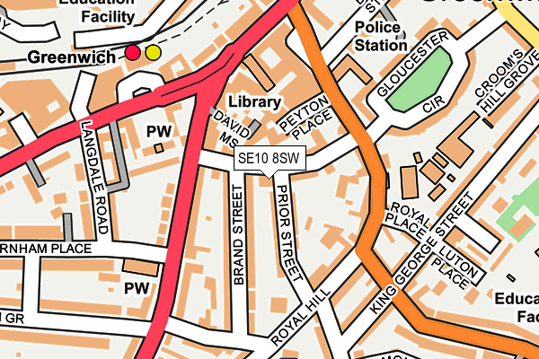 SE10 8SW map - OS OpenMap – Local (Ordnance Survey)