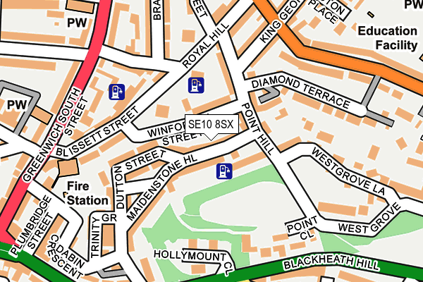 SE10 8SX map - OS OpenMap – Local (Ordnance Survey)
