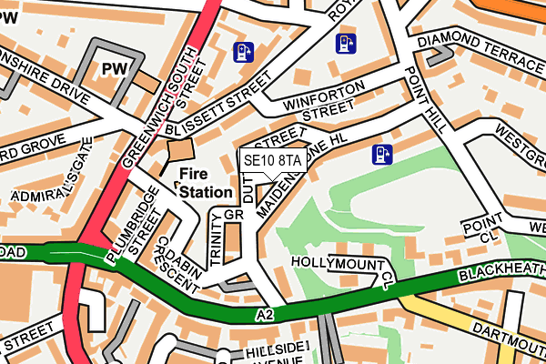 SE10 8TA map - OS OpenMap – Local (Ordnance Survey)