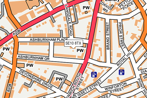 SE10 8TX map - OS OpenMap – Local (Ordnance Survey)