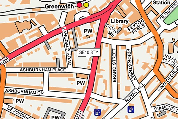 SE10 8TY map - OS OpenMap – Local (Ordnance Survey)