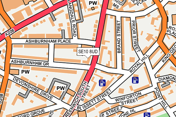 SE10 8UD map - OS OpenMap – Local (Ordnance Survey)