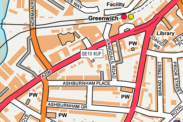 SE10 8UF map - OS OpenMap – Local (Ordnance Survey)