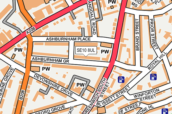 SE10 8UL map - OS OpenMap – Local (Ordnance Survey)