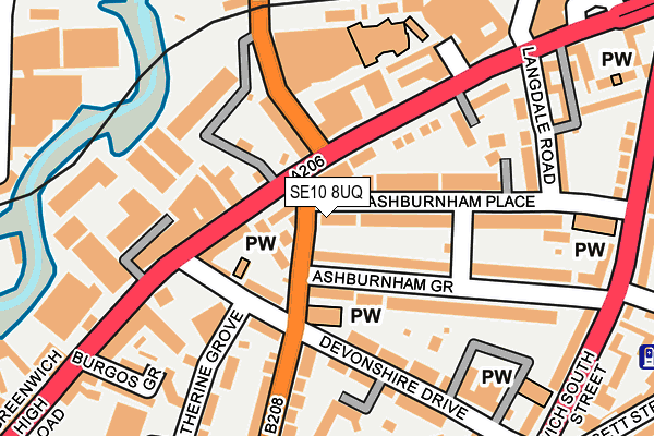 SE10 8UQ map - OS OpenMap – Local (Ordnance Survey)