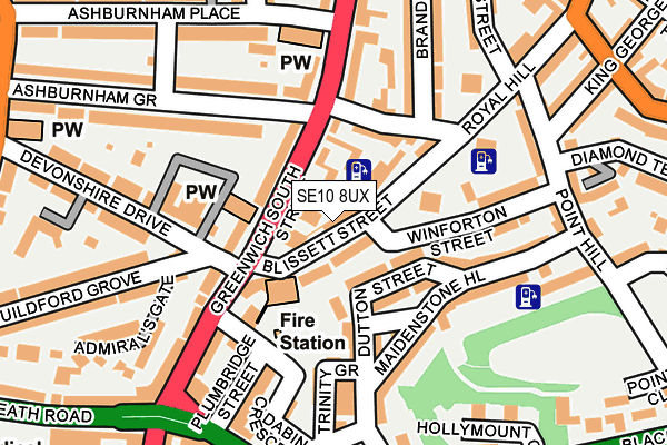 SE10 8UX map - OS OpenMap – Local (Ordnance Survey)