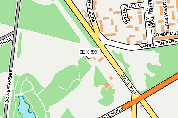 SE10 8XH map - OS OpenMap – Local (Ordnance Survey)